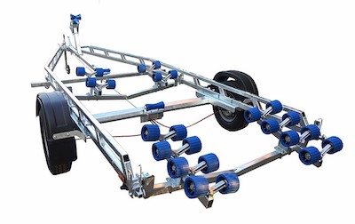 Boat trailer with rollers